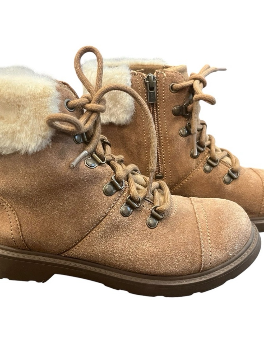 UGG Kids' Azell Hiker Boots in chestnut suede - girls size 4